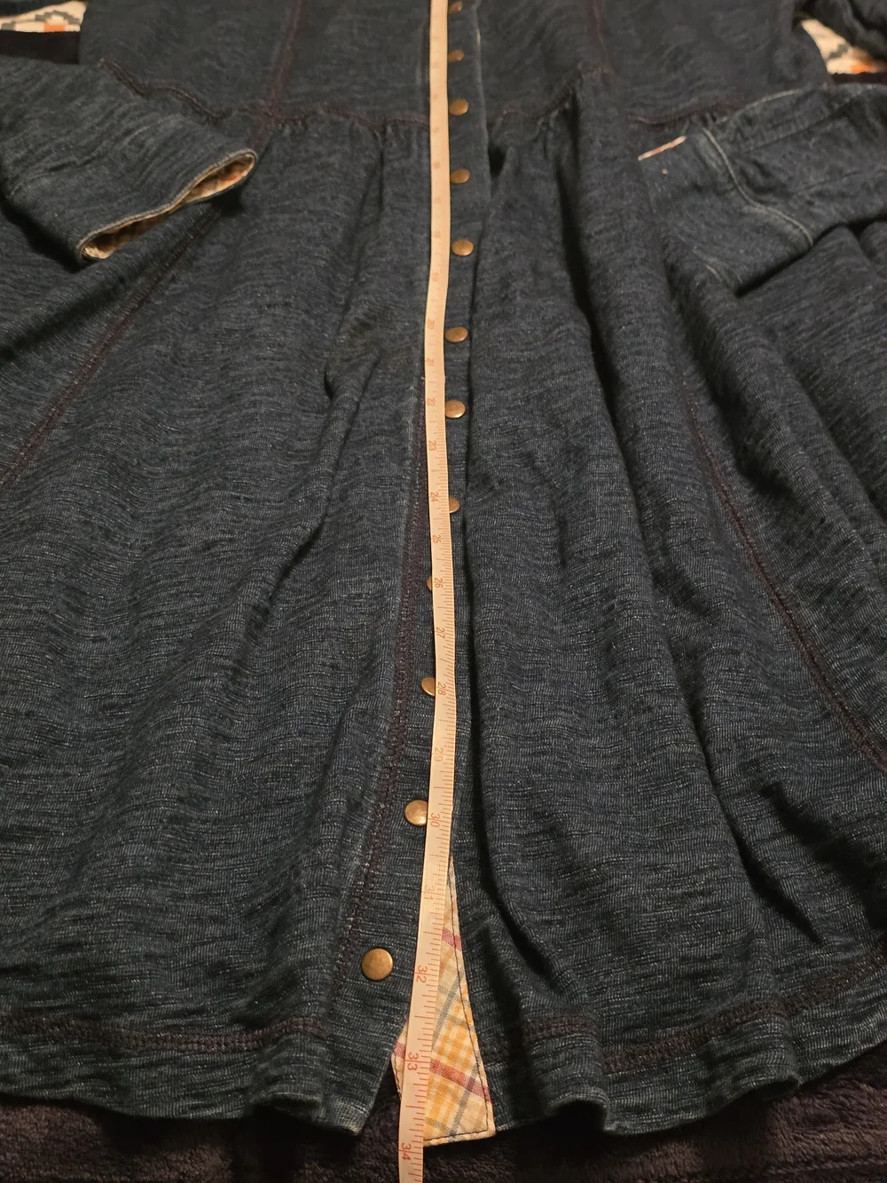 Free People Indigo Knit Babydoll Shirtdress XSMALL EUC